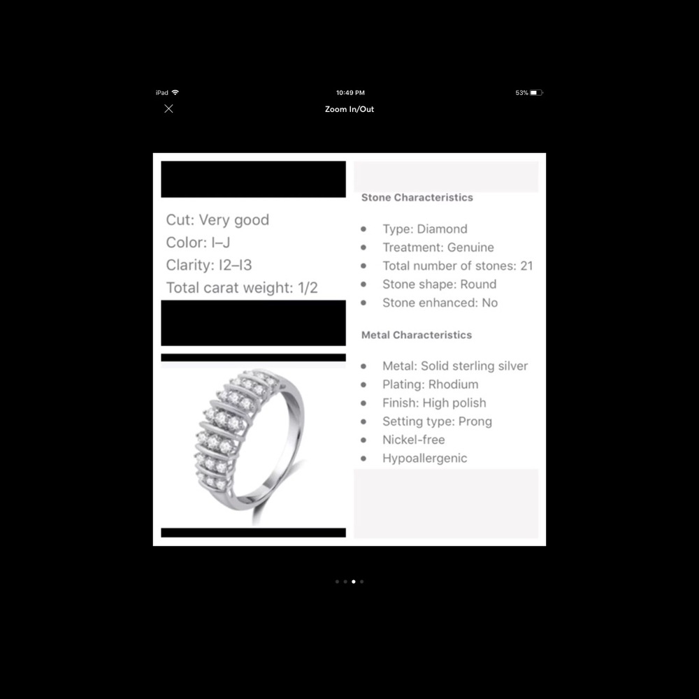 1/2cttw Genuine Diamond Anniversary band size 6